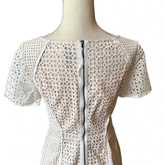 HD In Paris Georgia White Lace Fit And Flare Dress Anthropologie Size 6 - Picture 12 of 16